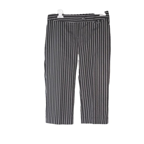 New Alfani Black White Striped Crop Pants 4P - Picture 1 of 9